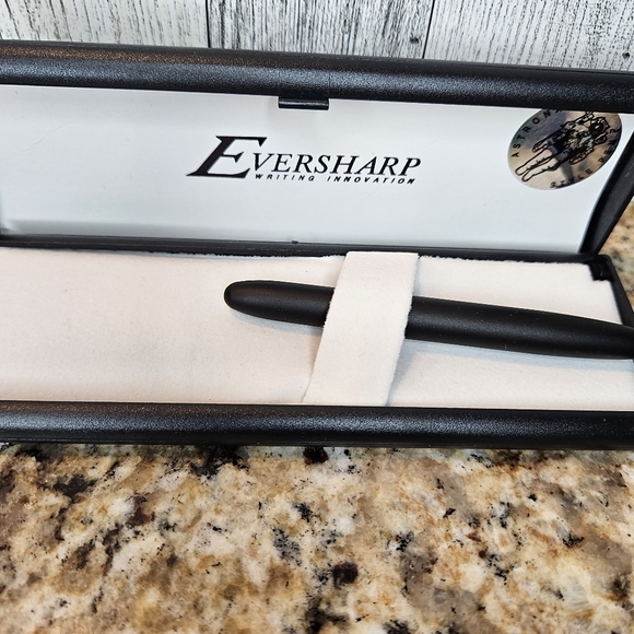 Eversharp Astronaut Style Space Bullet Pocket Pen Matte Black Vintage w/Case - Picture 11 of 16